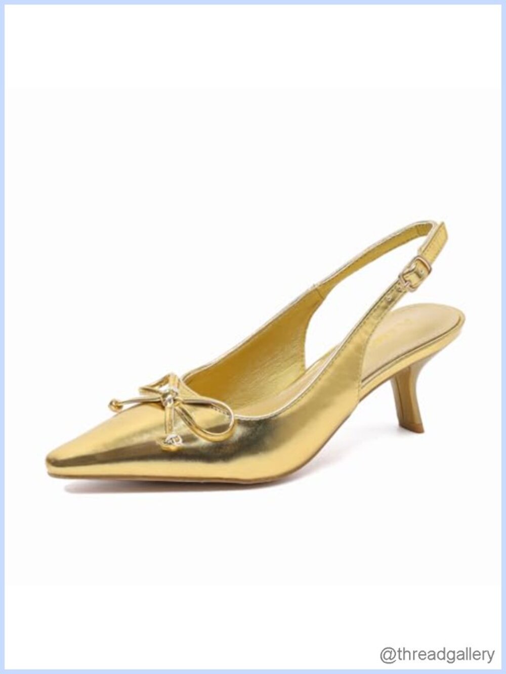 Kitten Heel Slingback Pointed Toe Pump Formal Dress Shoe
